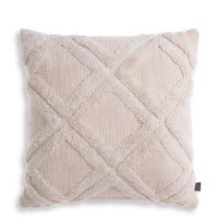 Cushion Maris S Off-White, shown in off-white and ivory with woven textile, looped yarn, and soft filled cushion form.
