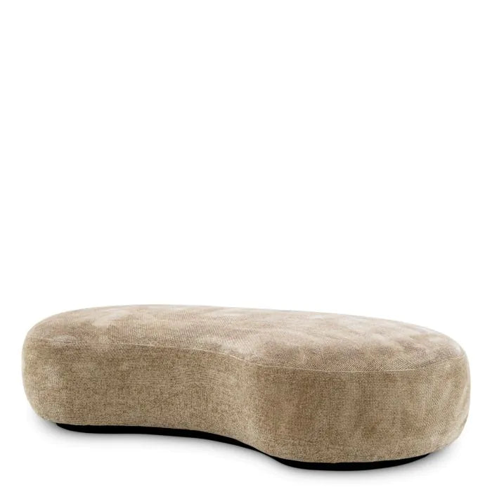 Bench Björn lyssa sand, shown in sand beige and warm taupe with textured upholstery fabric and woven textile.