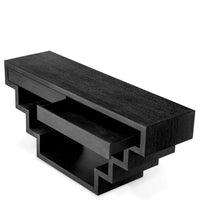 Additional view of Console Table Rialto charcoal grey oak veneer in charcoal and black.