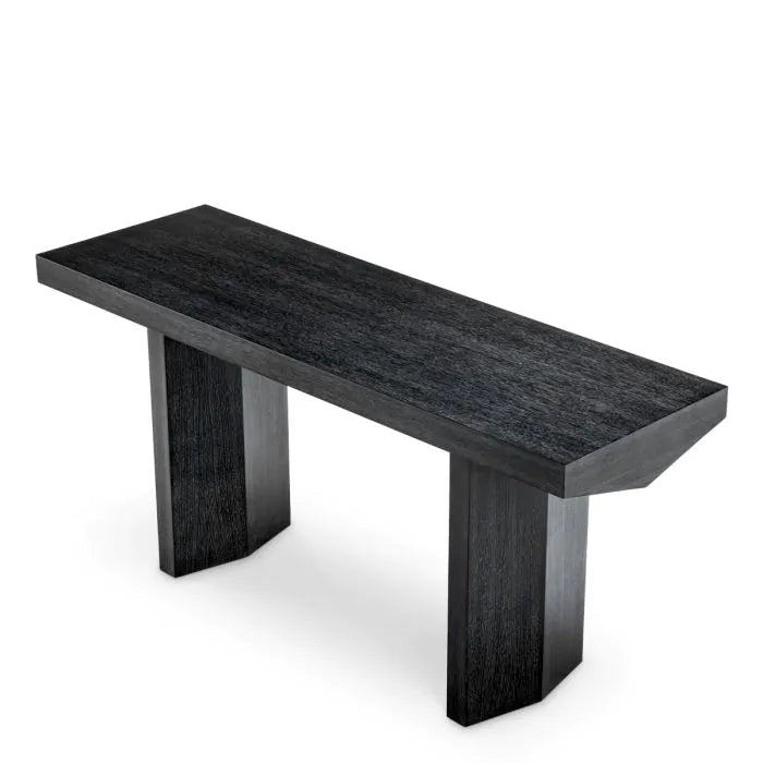 Additional view of Console Table Tiburon charcoal grey oak veneer in charcoal grey and black.