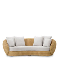 Additional view of Sofa Rafael natural rattan sentier cream in honey tan and off-white.