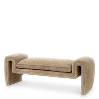 Bench Tondo S lyssa sand, shown in beige and sand with fabric, upholstery textile, and fixed continuous base.