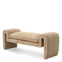 Additional view of Bench Tondo S lyssa sand in beige and sand, featuring textured weave finish and fixed continuous base.
