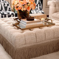Alternate view of Ottoman Dorantes bouclé sonata cream in cream and beige.