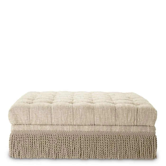 Additional view of Ottoman Dorantes bouclé sonata cream in cream and beige.