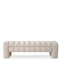 Additional view of Bench Taranto cascade off-white in off-white and cream, featuring textured nubby finish and backless.