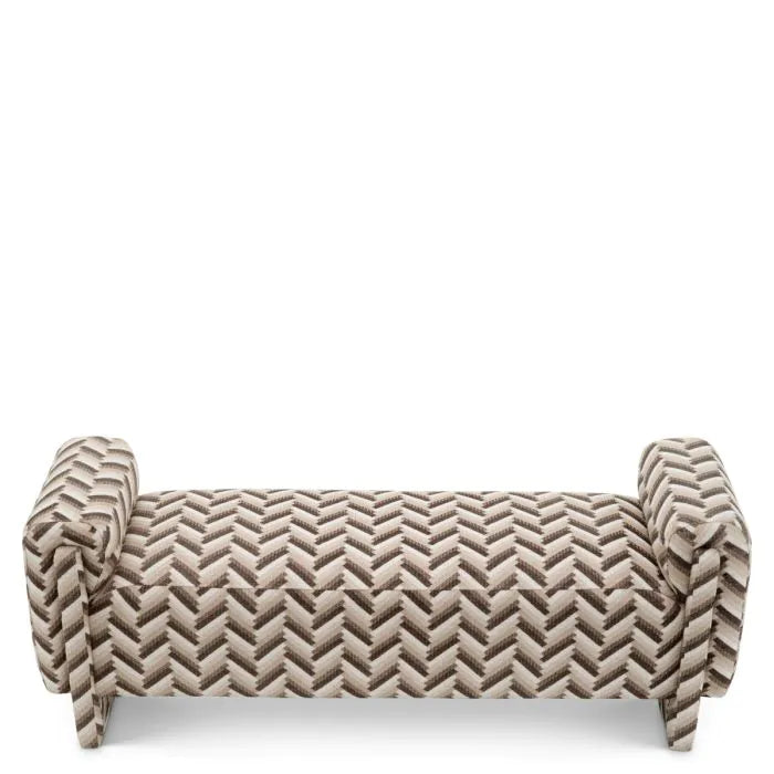 Additional view of Bench Del Vale chevron brown in beige and brown.