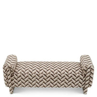 Additional view of Bench Del Vale chevron brown in beige and brown.