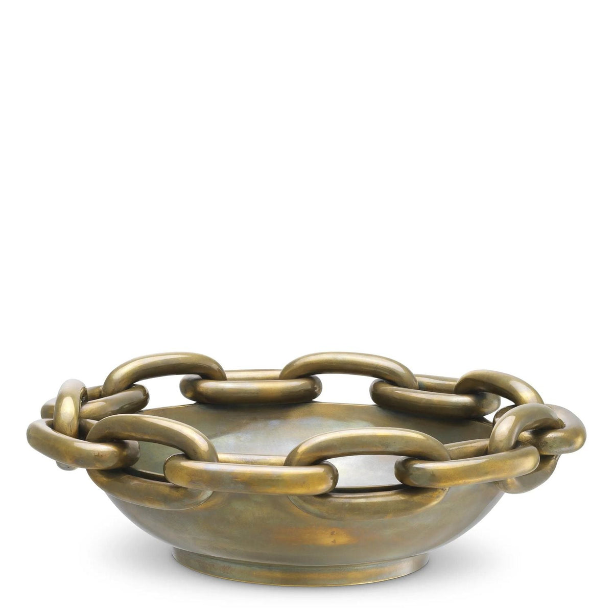 Bowl Merona Vintage Brass Finish, shown in antique brass and golden brown with cast metal, brass, and open shallow basin.