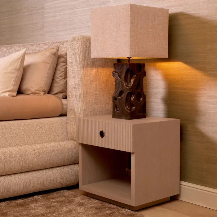 Alternate view of Nightstand Dimitrios washed oak veneer in beige and light oak.