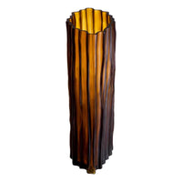 Additional view of Vase Vivente L amber glass in amber and tortoise-shell brown, featuring glossy finish and open top vessel.