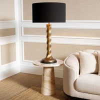 Alternate view of Side Table Terry onyx, featuring polished finish, onyx, natural stone, and a pedestal base.
