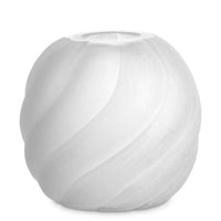 Vase Sicilia S white, shown in white with glass and open-top vessel opening for stems or branches.