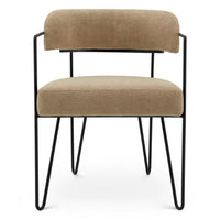 Additional view of Dining Chair Giuseppe trenton beige in beige and black, featuring fixed open arms.