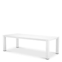 Additional view of Outdoor Dining Table Vistamar matte white in white and black.