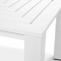 Alternate view of Outdoor Dining Table Vistamar matte white in white and black.