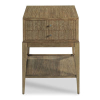 Additional view of Broome Side Table, featuring stained finish, wood, hardwood, and two stacked drawers with round knobs.