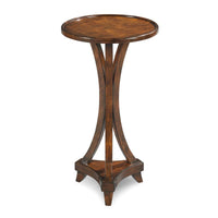 Leslie Martini Table, shown in warm brown and charcoal gray with hardwood and cherry veneer.
