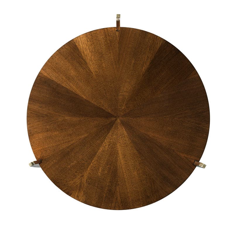 Alternate view of La Scala Side Table in warm brass gold and medium walnut brown.