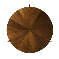 Alternate view of La Scala Side Table in warm brass gold and medium walnut brown.