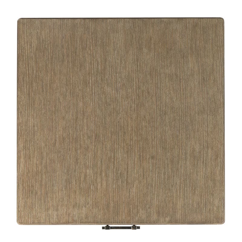 Alternate view of Colter Side Table in weathered taupe and light gray-brown.
