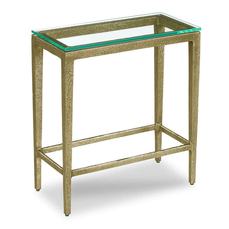 Additional view of Piers Drink Table in silver and antique gold.