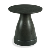 Alternate view of Bariloche Drink Table, featuring matte stain, wood, and a solid pedestal base.