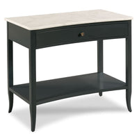 Additional view of Eve Bedside Table in charcoal and ivory.