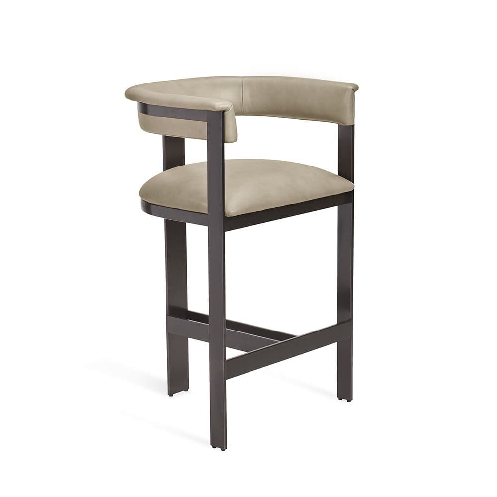 Alternate view of Darcy Counter Stool, featuring soft upholstered, upholstery fabric, metal, and fixed continuous arms.