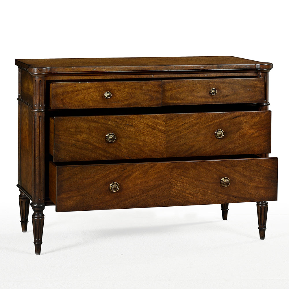 Alternate view of Fairfield Chest in medium walnut brown and warm amber brown.