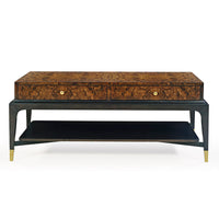 Additional view of Lafayette Coffee Table in rich amber-brown and deep espresso brown.