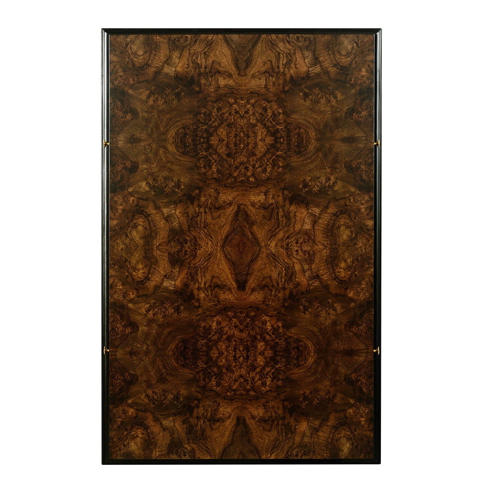 Alternate view of Lafayette Coffee Table in rich amber-brown and deep espresso brown.