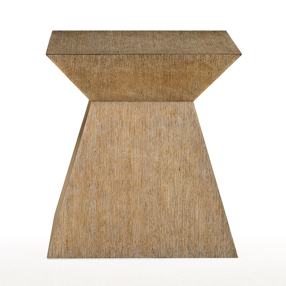 Alternate view of El Paso Side Table, featuring textured finish, wood, and a flat square top surface.