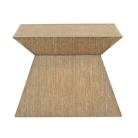 Alternate view of El Paso Coffee Table, featuring textured grain, wood, and a solid continuous pedestal base.
