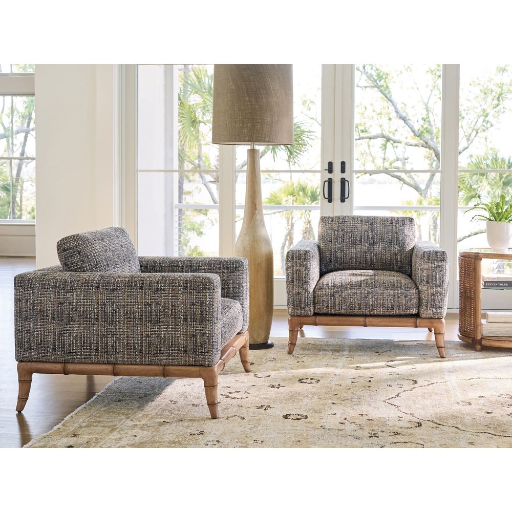 Additional view of Star Island Chair in charcoal gray and warm taupe.