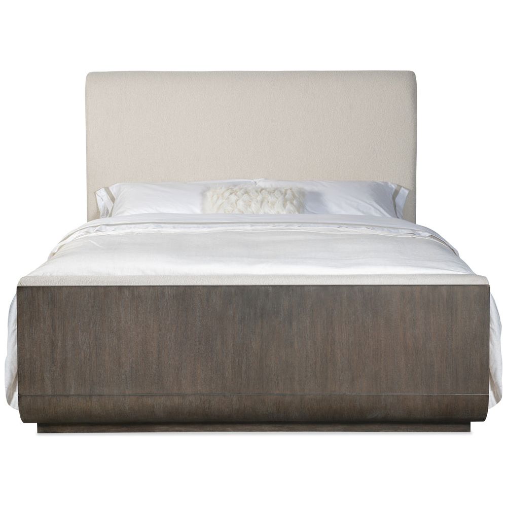 Modern Mood King Upholstered Panel Bed with wood, upholstery fabric, and upholstered panel headboard.