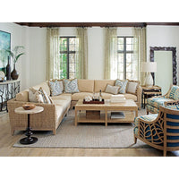 Additional view of Ducane Rectangular Cocktail Table in light natural oak and warm beige.