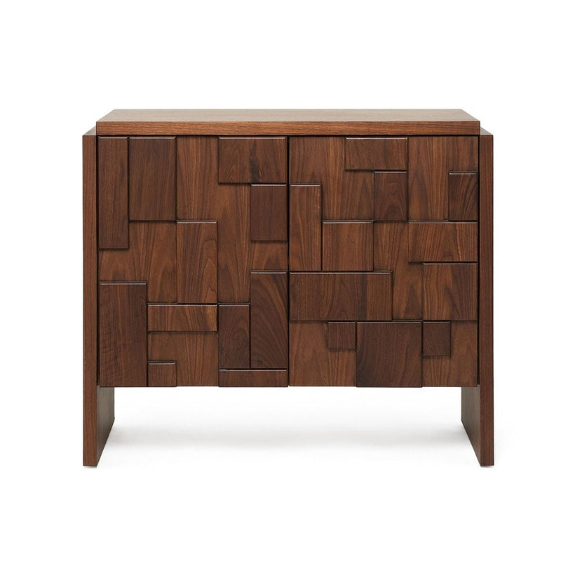 Louise Occasional Chest, shown in walnut brown and medium brown with solid walnut wood and wood veneer.