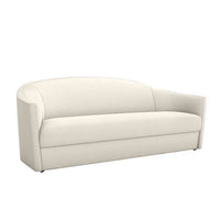 Additional view of Turin Sofa in beige and cream, featuring matte textile finish and fixed continuous arms.
