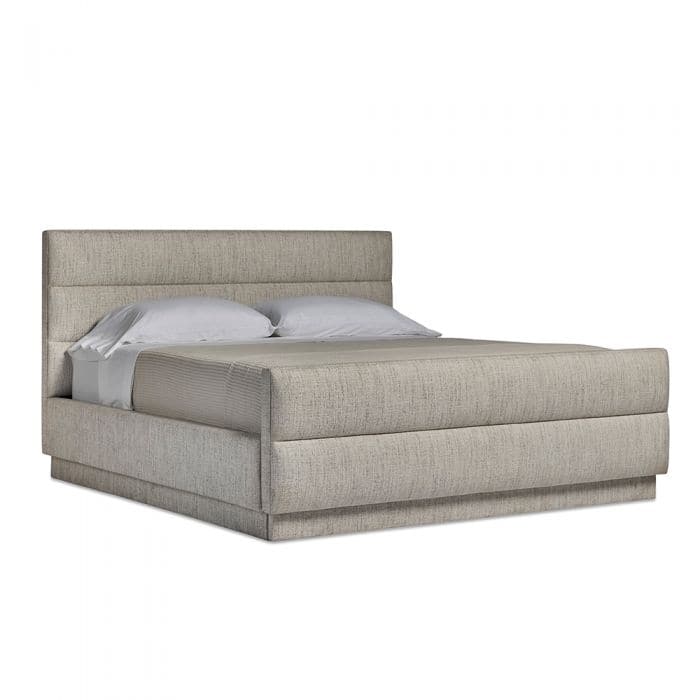 Alternate view of Hawthorne King Bed in greige and beige.