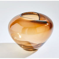 Undulating Vase-Global Views-GVSA-6.60628-VasesDark Amber-Large-8-France and Son