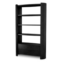 Cabinet Splendora Charcoal Grey Oak Veneer Bronze Finish, shown in charcoal grey and black with oak veneer and wood.