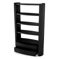 Additional view of Cabinet Splendora Charcoal Grey Oak Veneer Bronze Finish in charcoal grey and black.
