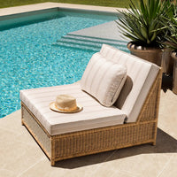 Alternate view of Outdoor Modular Chair Hampton Faux Rattan Saville Beige in beige and cream.