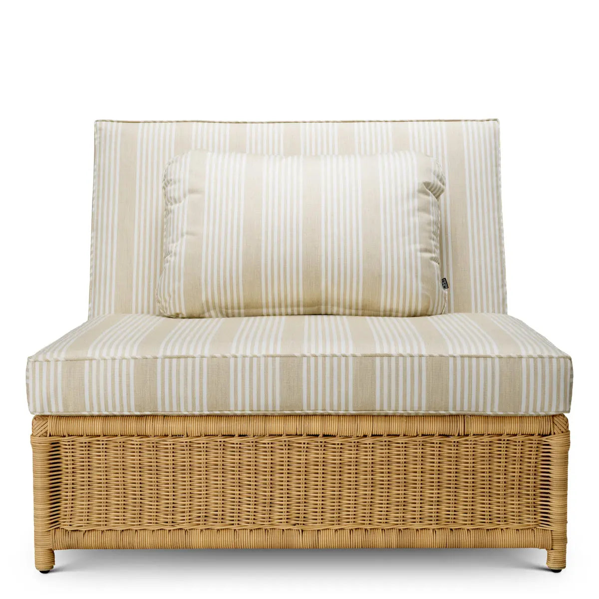 Additional view of Outdoor Modular Chair Hampton Faux Rattan Saville Beige in beige and cream.
