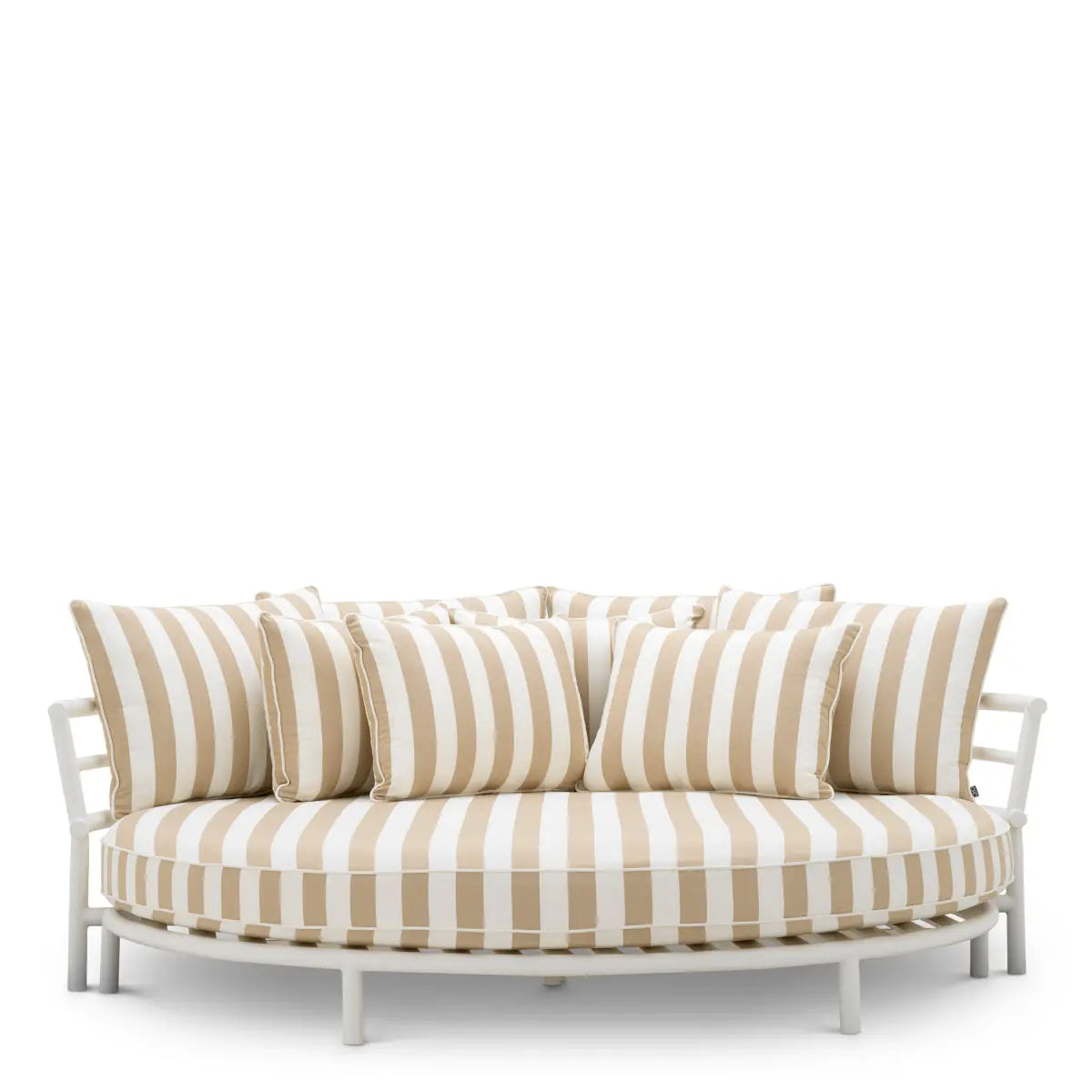 Additional view of Outdoor Bed Laguno Matte White Florent Beige in white and beige.