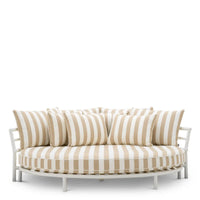 Additional view of Outdoor Bed Laguno Matte White Florent Beige in white and beige.
