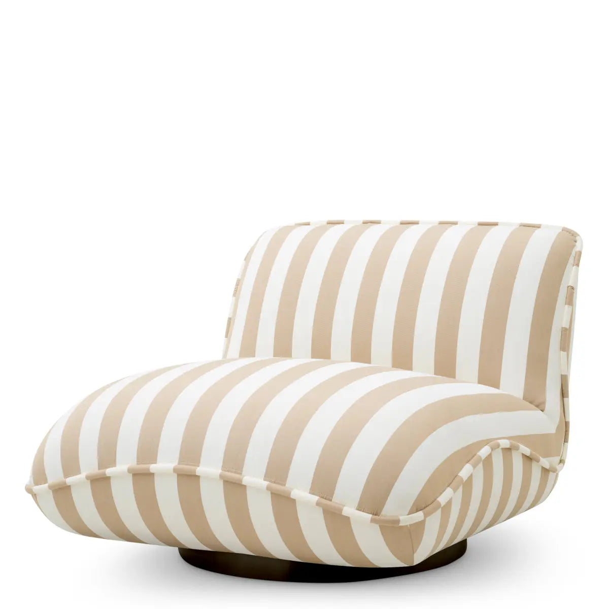 Outdoor Chair Relax Florent Beige, shown in beige and off-white with fabric, metal, and a swivel pedestal base.