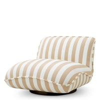 Outdoor Chair Relax Florent Beige, shown in beige and off-white with fabric, metal, and a swivel pedestal base.