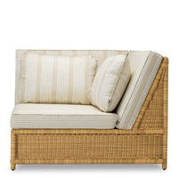Additional view of Outdoor Modular Chair Hampton Corner Faux Rattan Saville Beige in honey tan and beige.